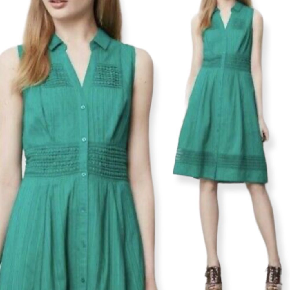 Anthropologie Maeve green dress size 6